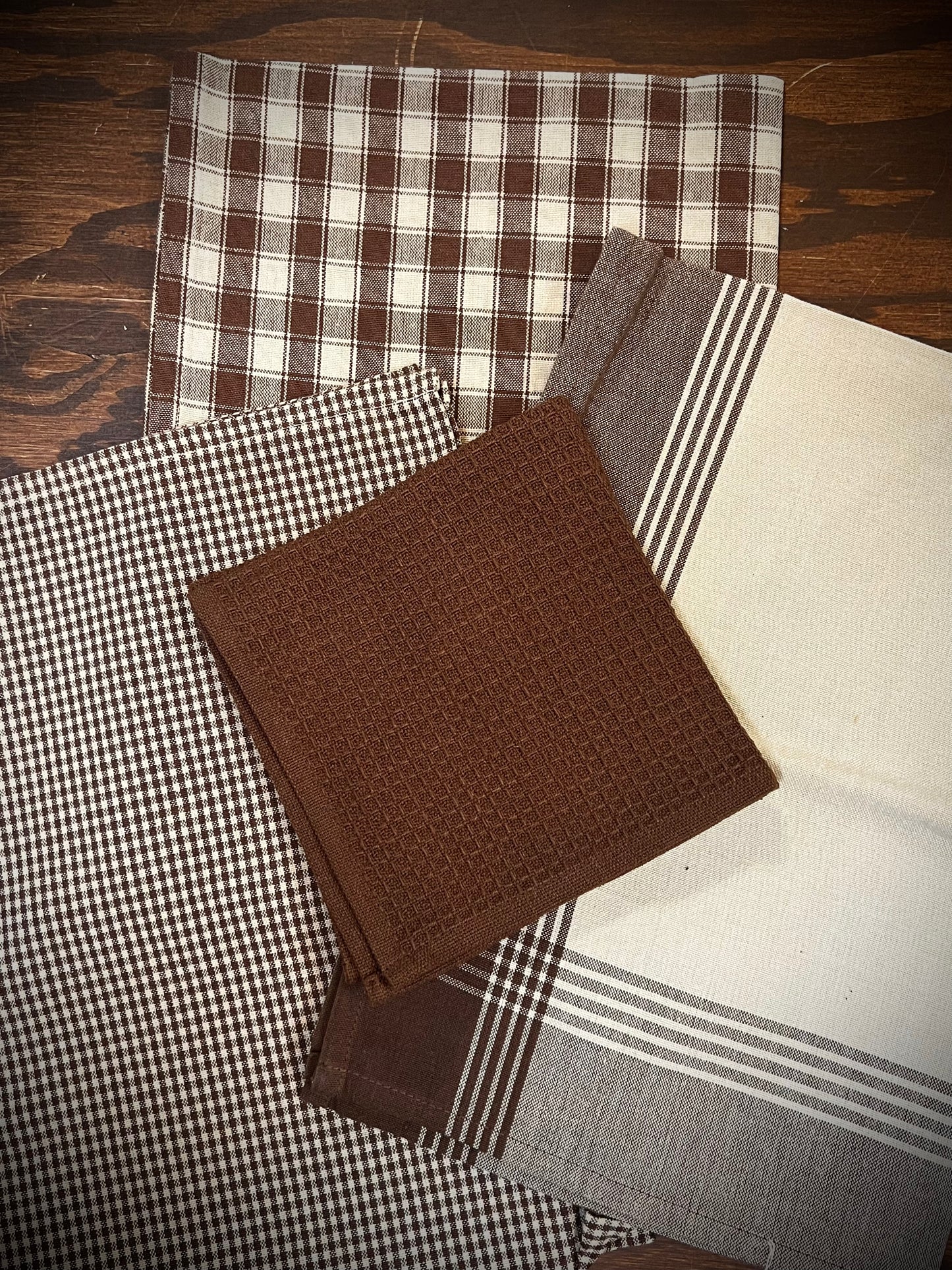 Tea Towel, House Check, COUNTRY BROWN/TEA DYE