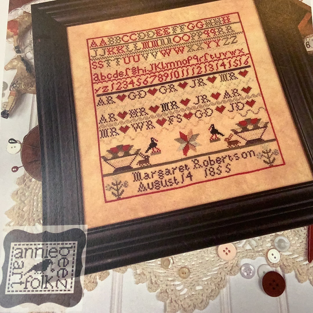 Margaret Robertson 1855, Cross Stitch Chart, Annie Beez
