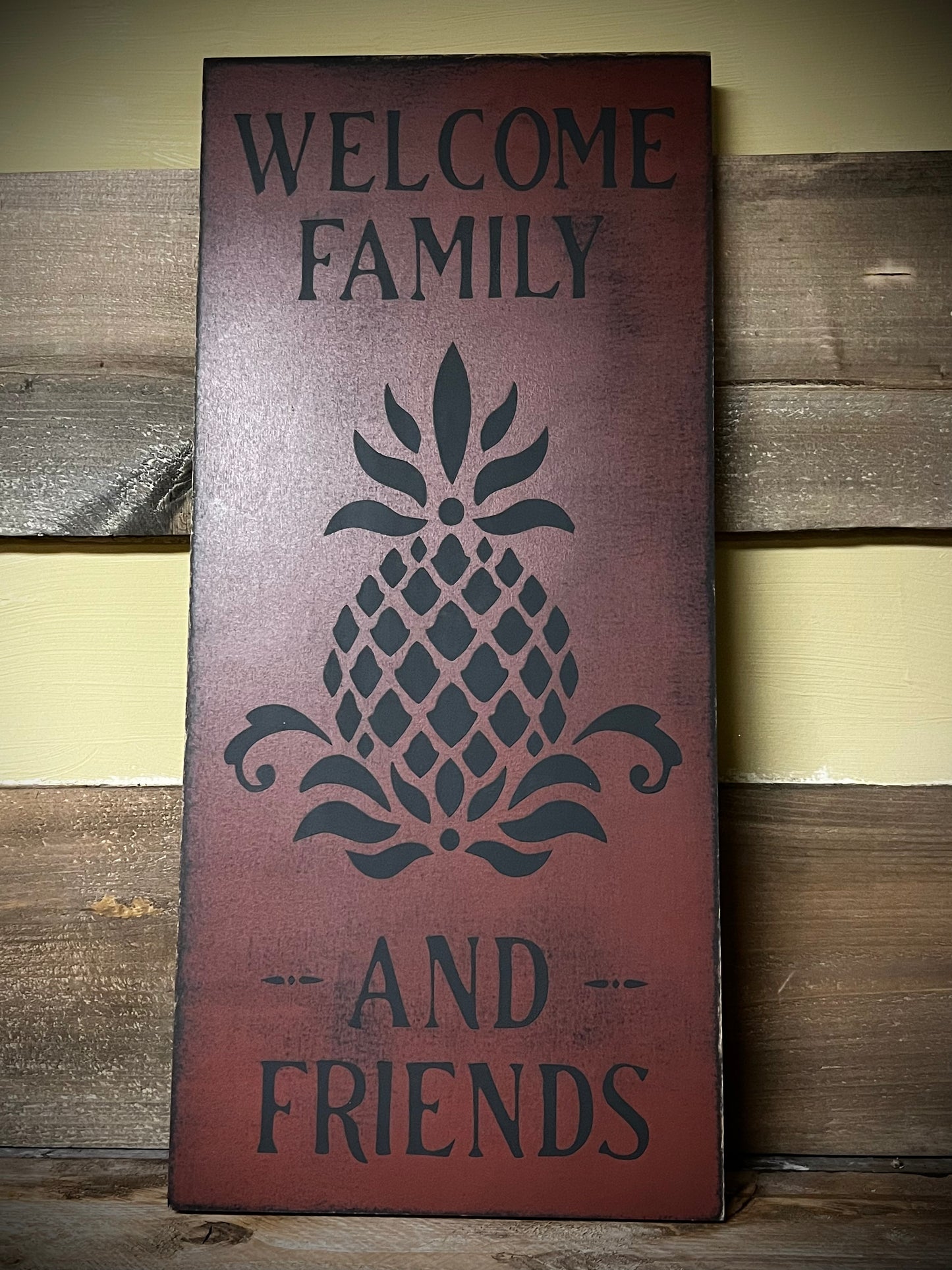 Welcome Sign, 10"x 22", PINEAPPLE