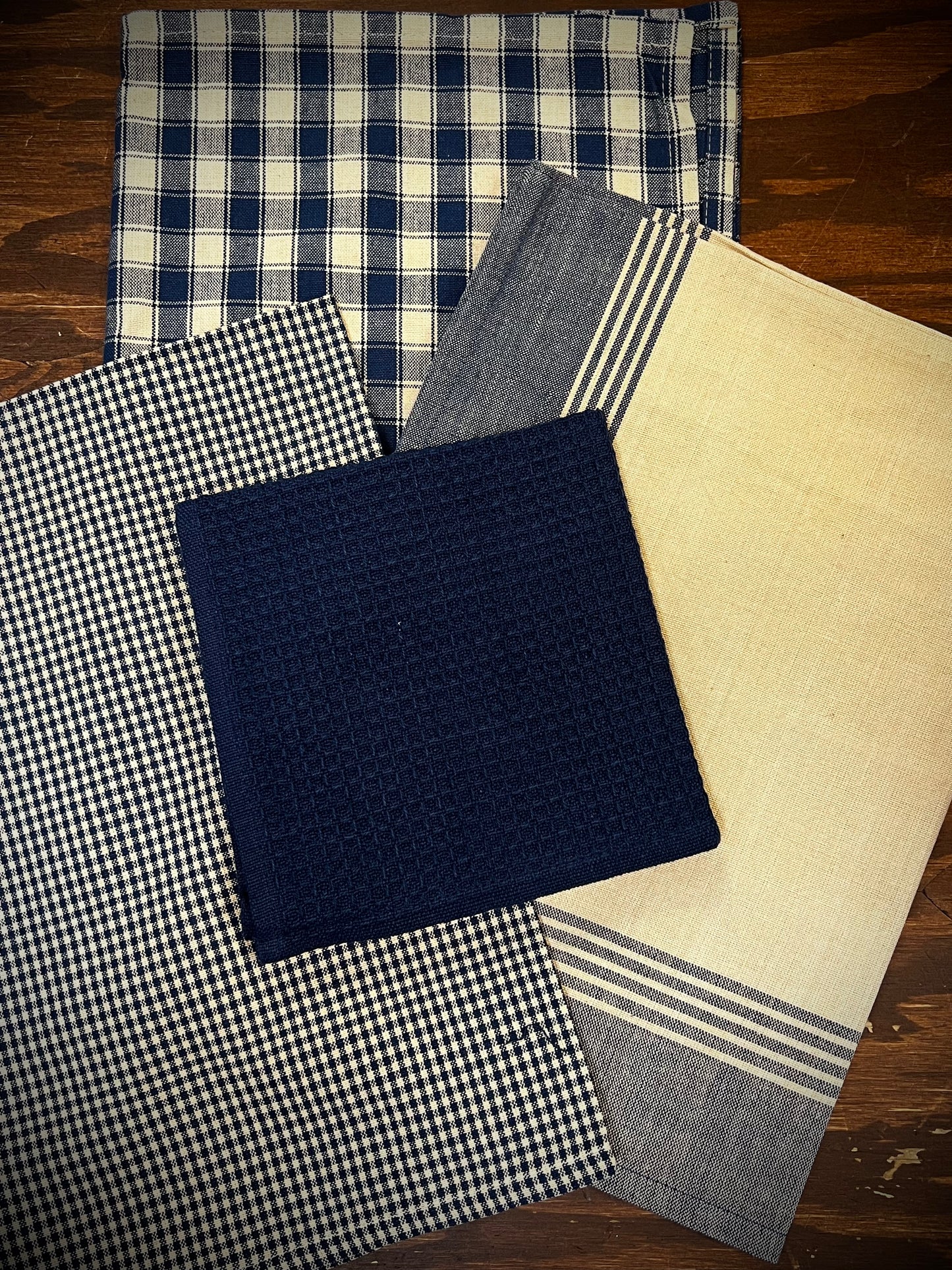 Tea Towel, McLeod Stripe, NAVY/TEA DYE