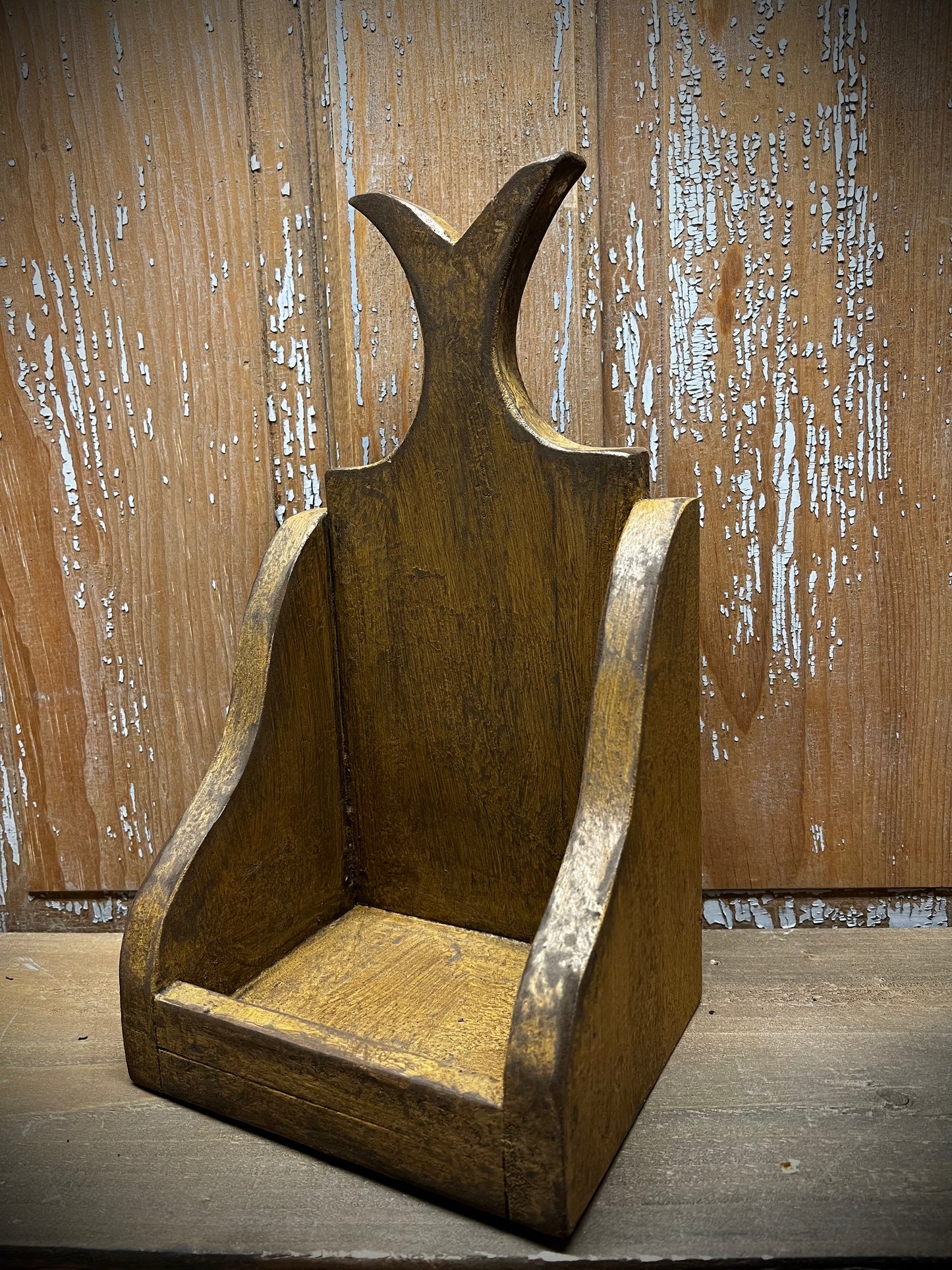 Candle Holder, Whale's Tail, OLDE FORGE MUSTARD