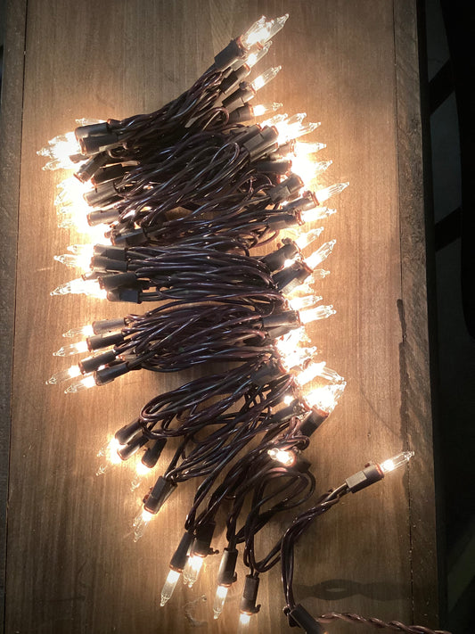 Country Lights, Brown Cord, 100 Count, WARM WHITE