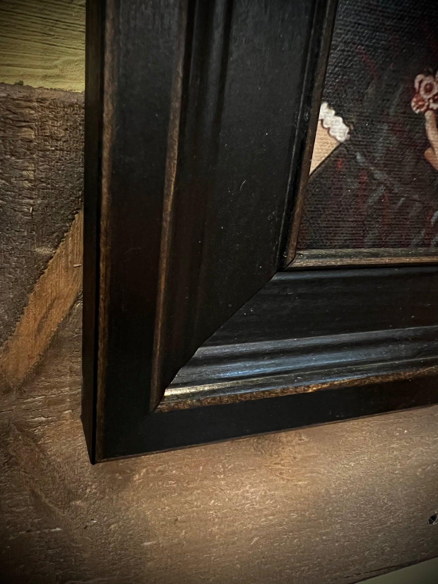 Print on Canvas, Framed, GIRL IN RED STRIPED DRESS