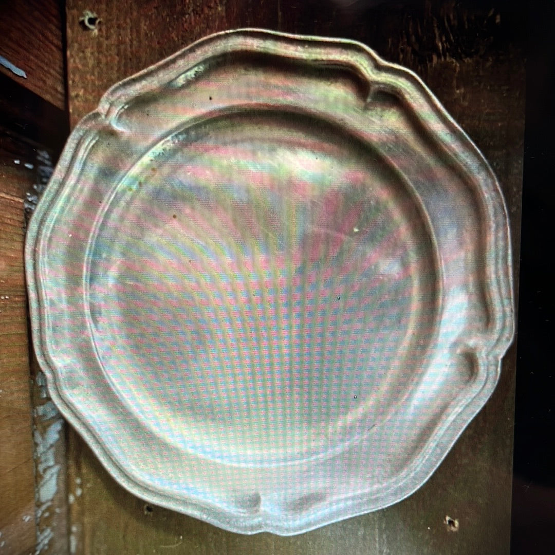 Scalloped Salad Plate, Pewter
