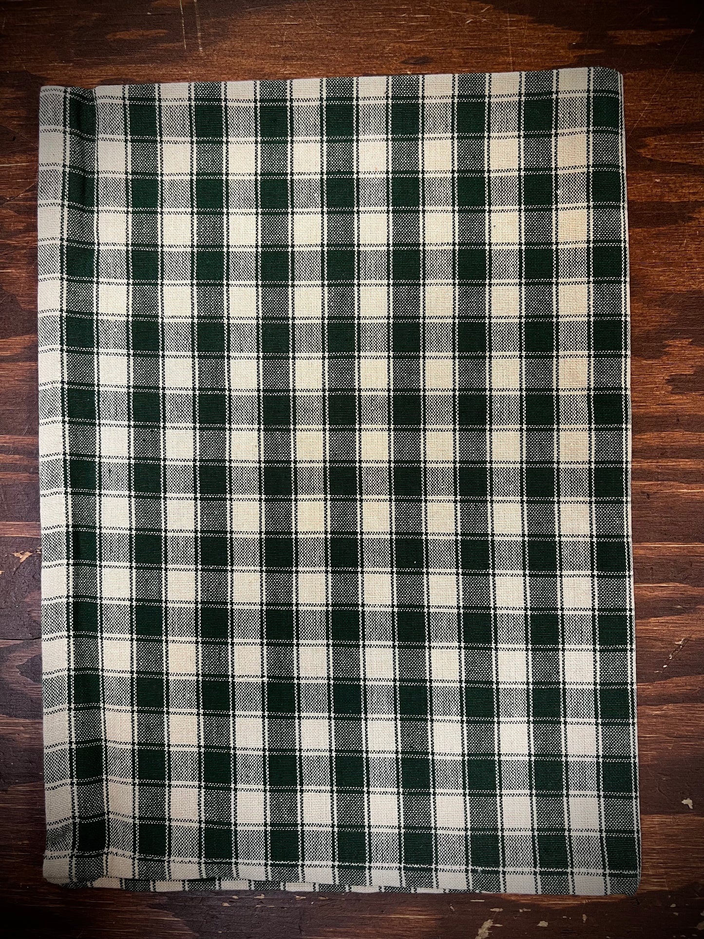 Tea Towel, House Check, GREEN/TEA DYE