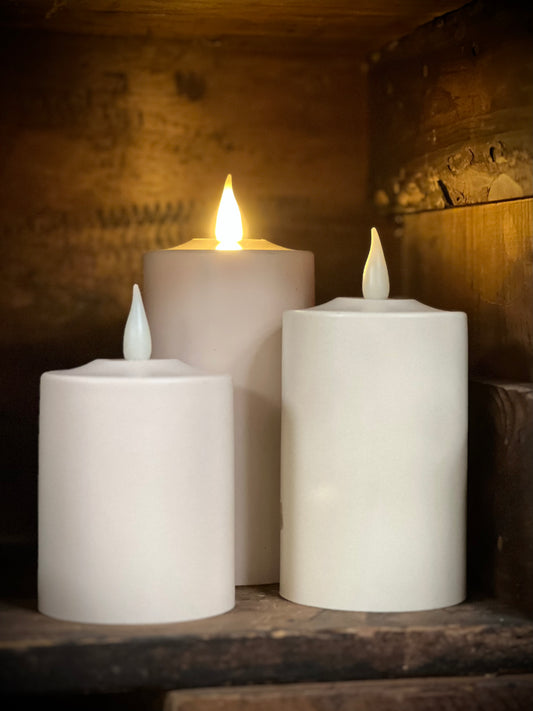 Weatherproof Outdoor Candle, Timer, 6”