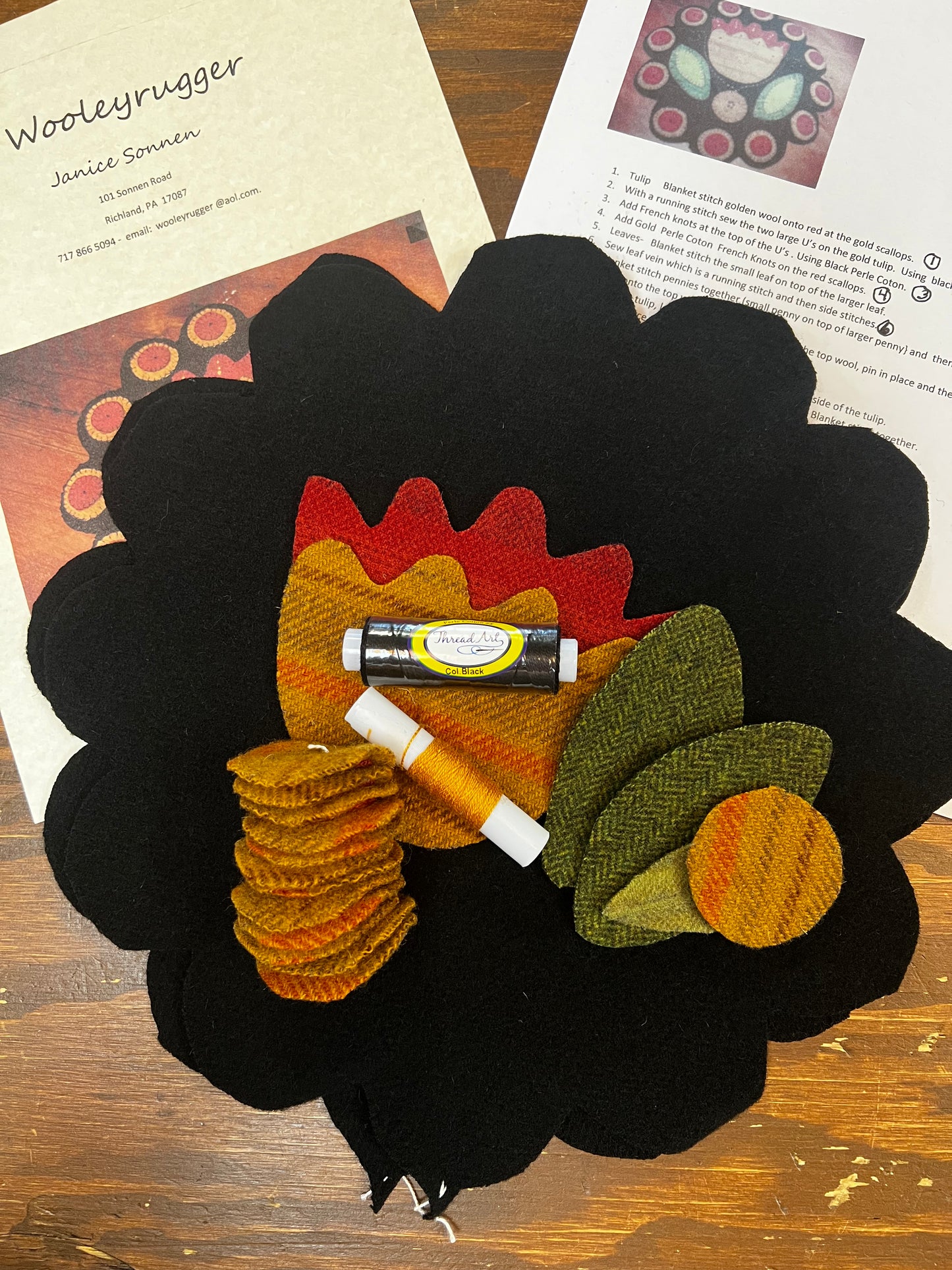 Applique Kit, TULIP CANDLE MAT