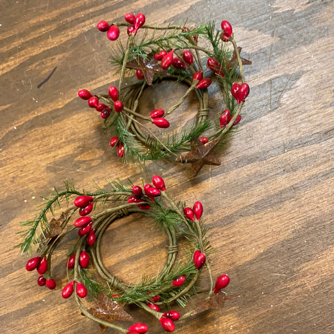 Mini Berry and Pine Ring, Set/2
