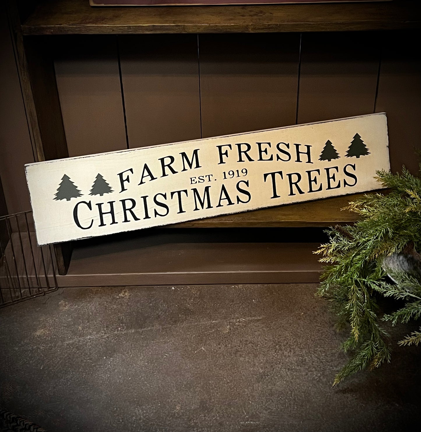 Sign, 8”x 33”, FARM FRESH TREES
