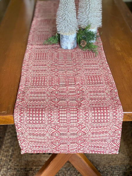 ABIGAIL'S WEAVE, Red/Green/Linen
