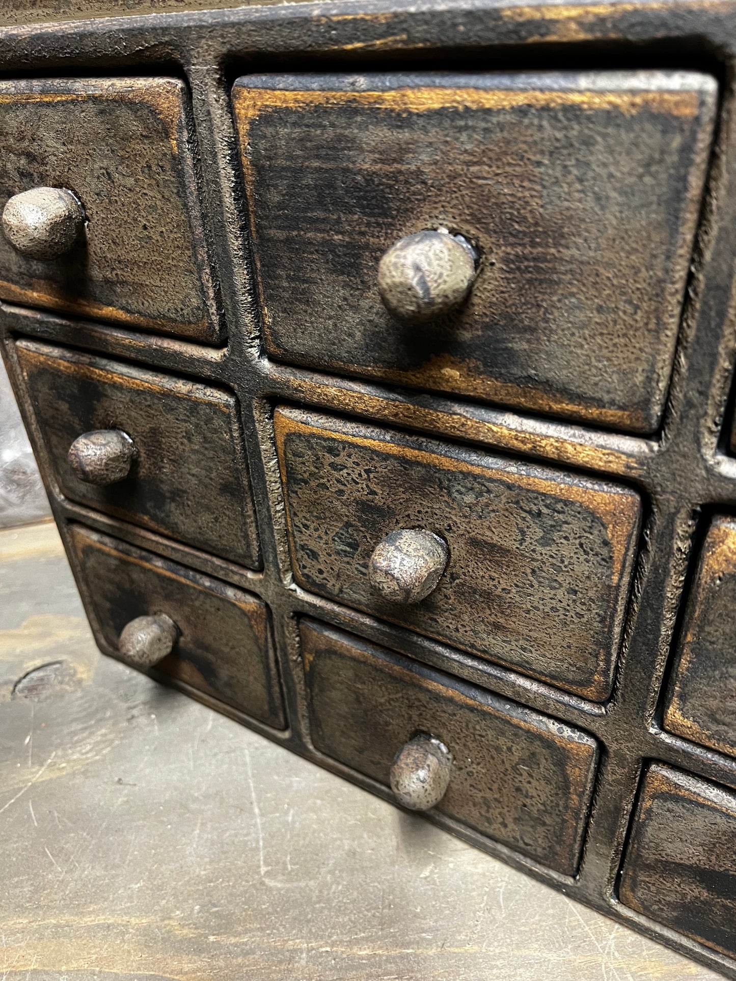 BOWL RACK W/ DRAWERS, 44"