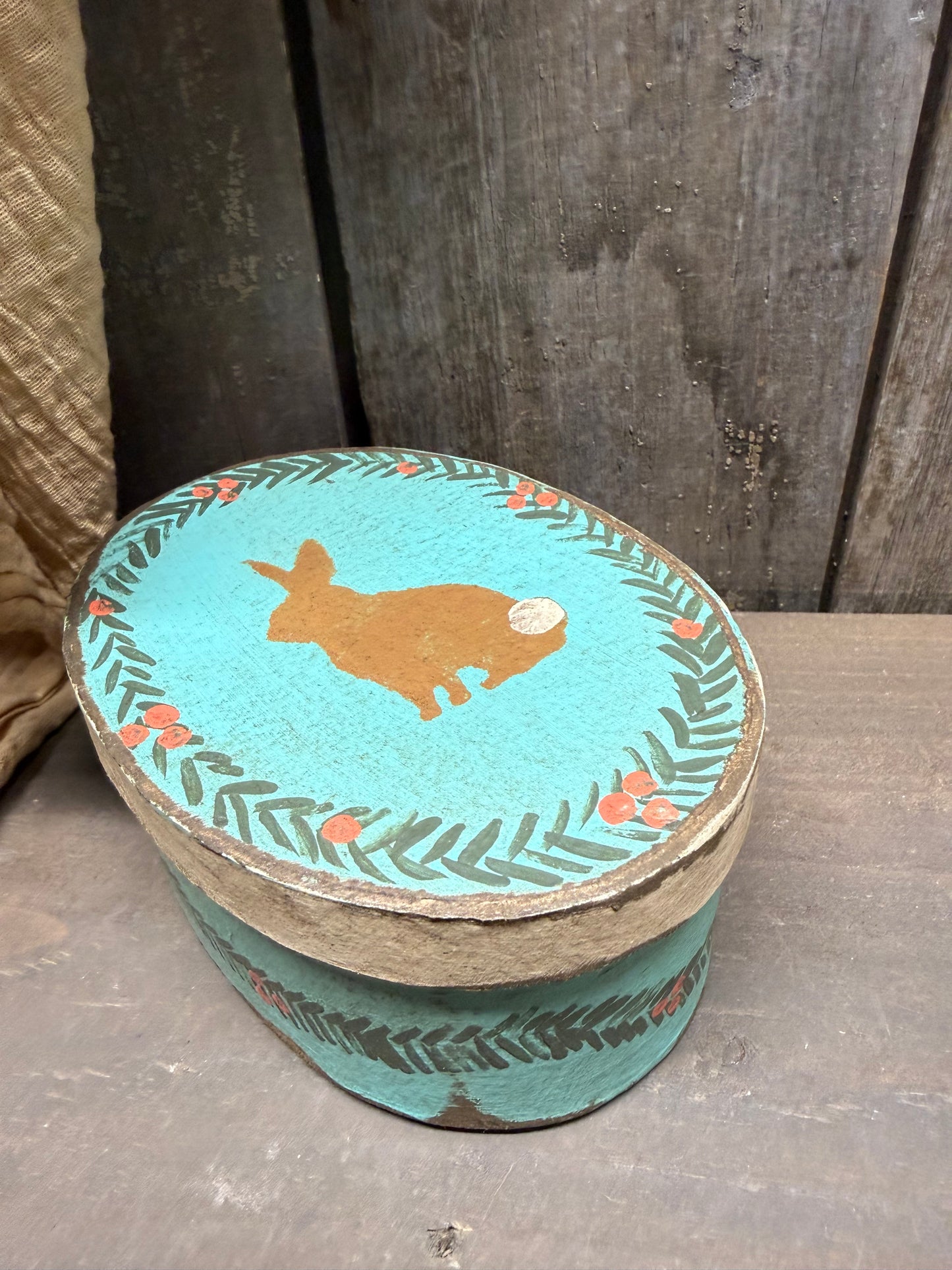 Paper Mache Box, 2 Sizes, WOODLAND RABBIT