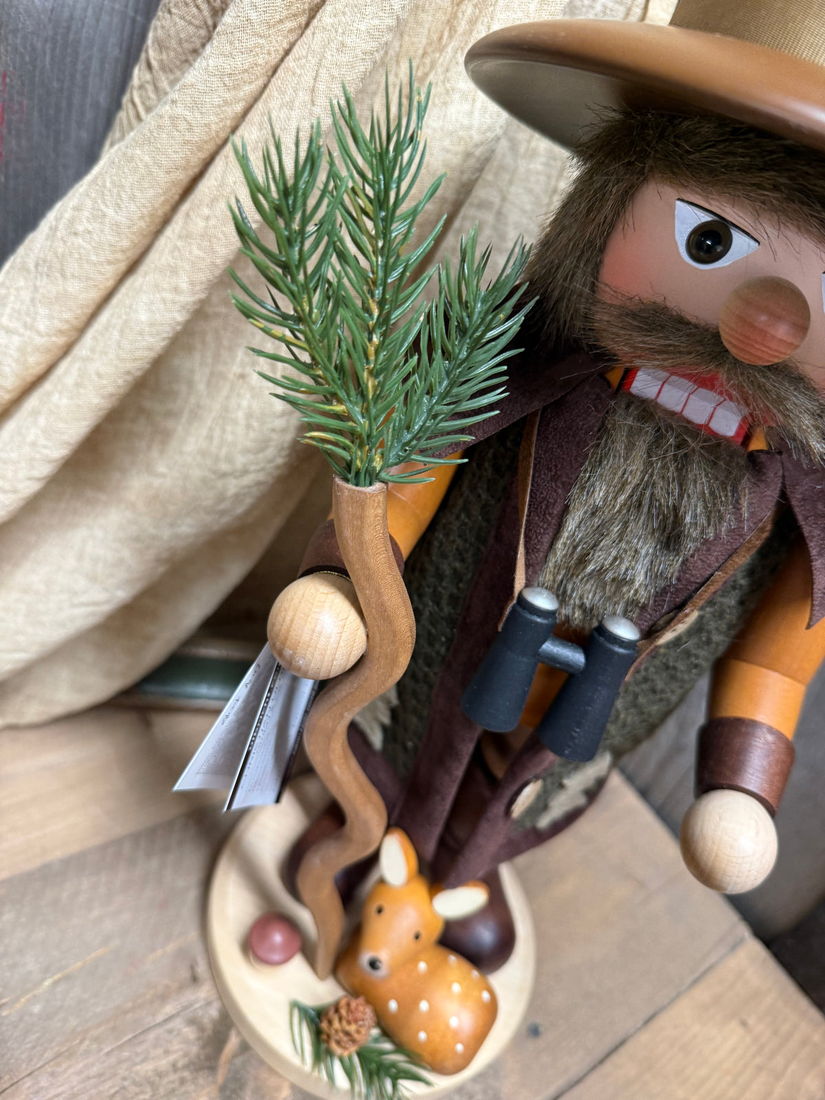 WOODSMAN/FAWN, NATURAL 15.5” Nutcracker