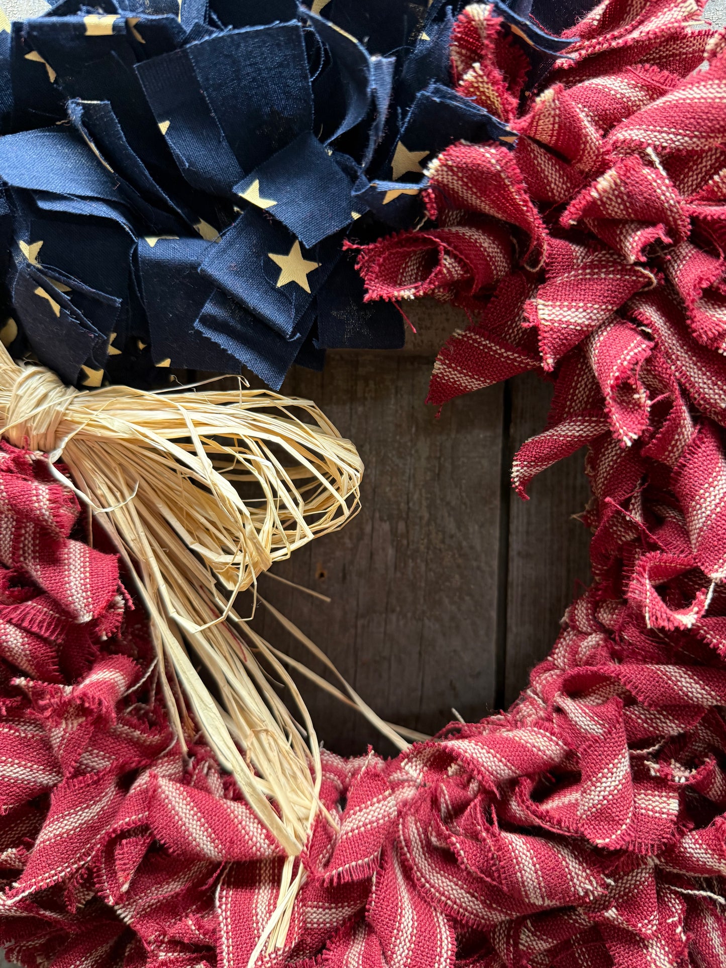 Wreath, 15" Homespun, PATRIOTIC