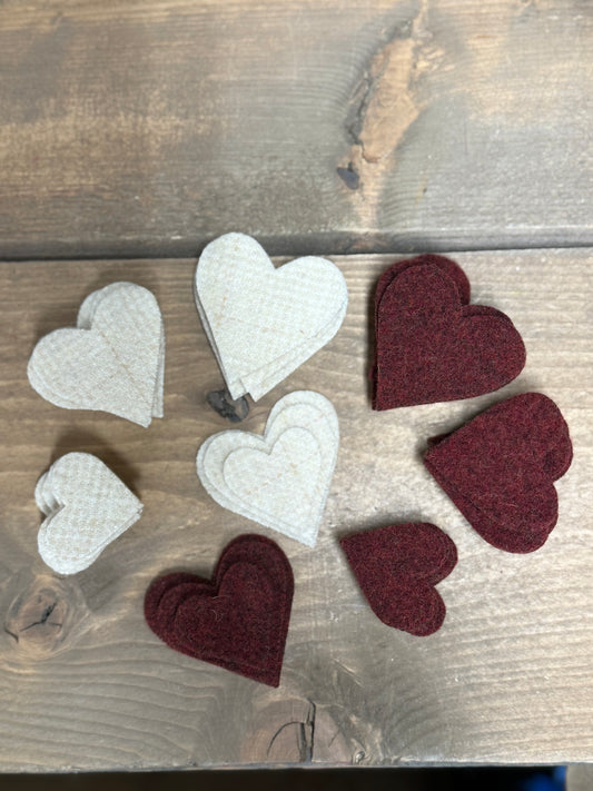 WOOL HEARTS, Assorted Colors