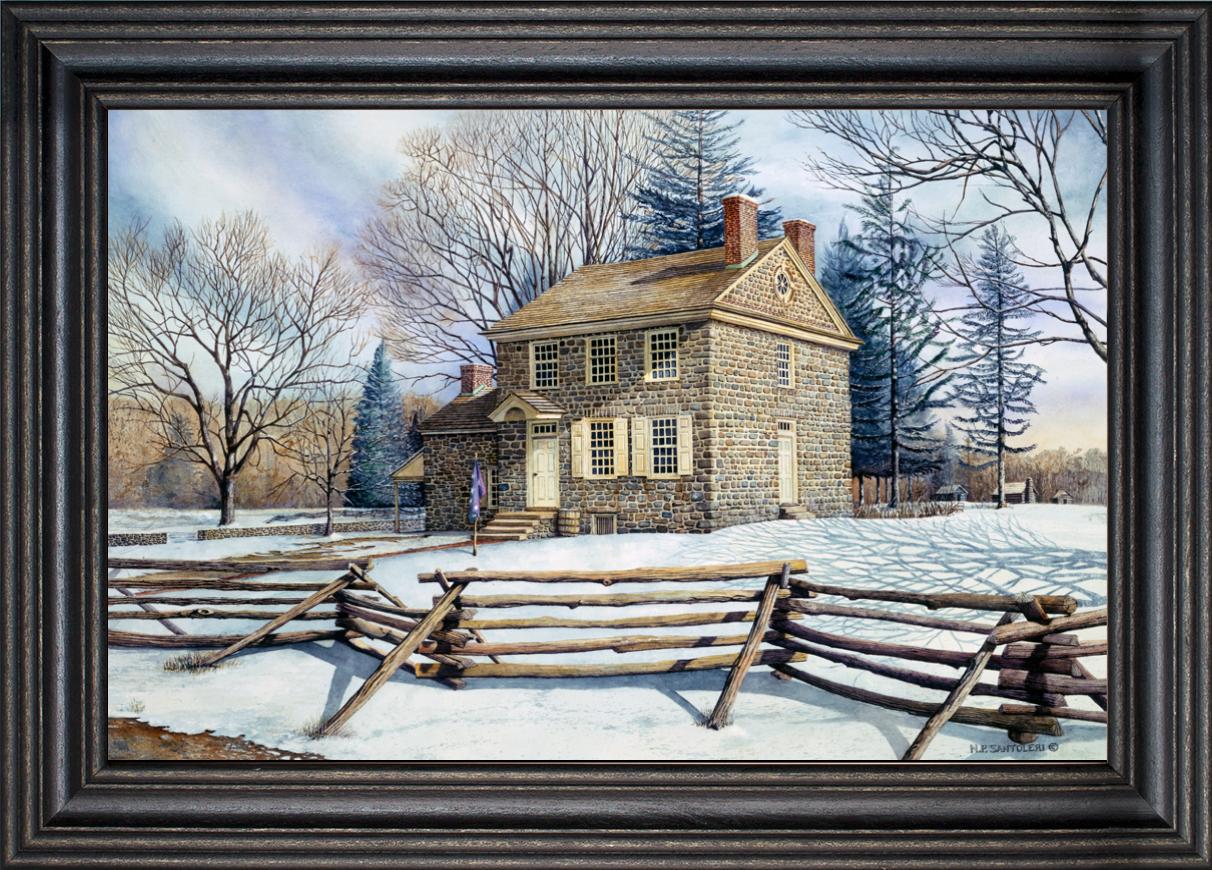 Framed Art, 12x18, WINTER AT VALLEY FORGE