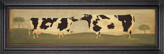 Framed Art, 12X36, KISSING COWS