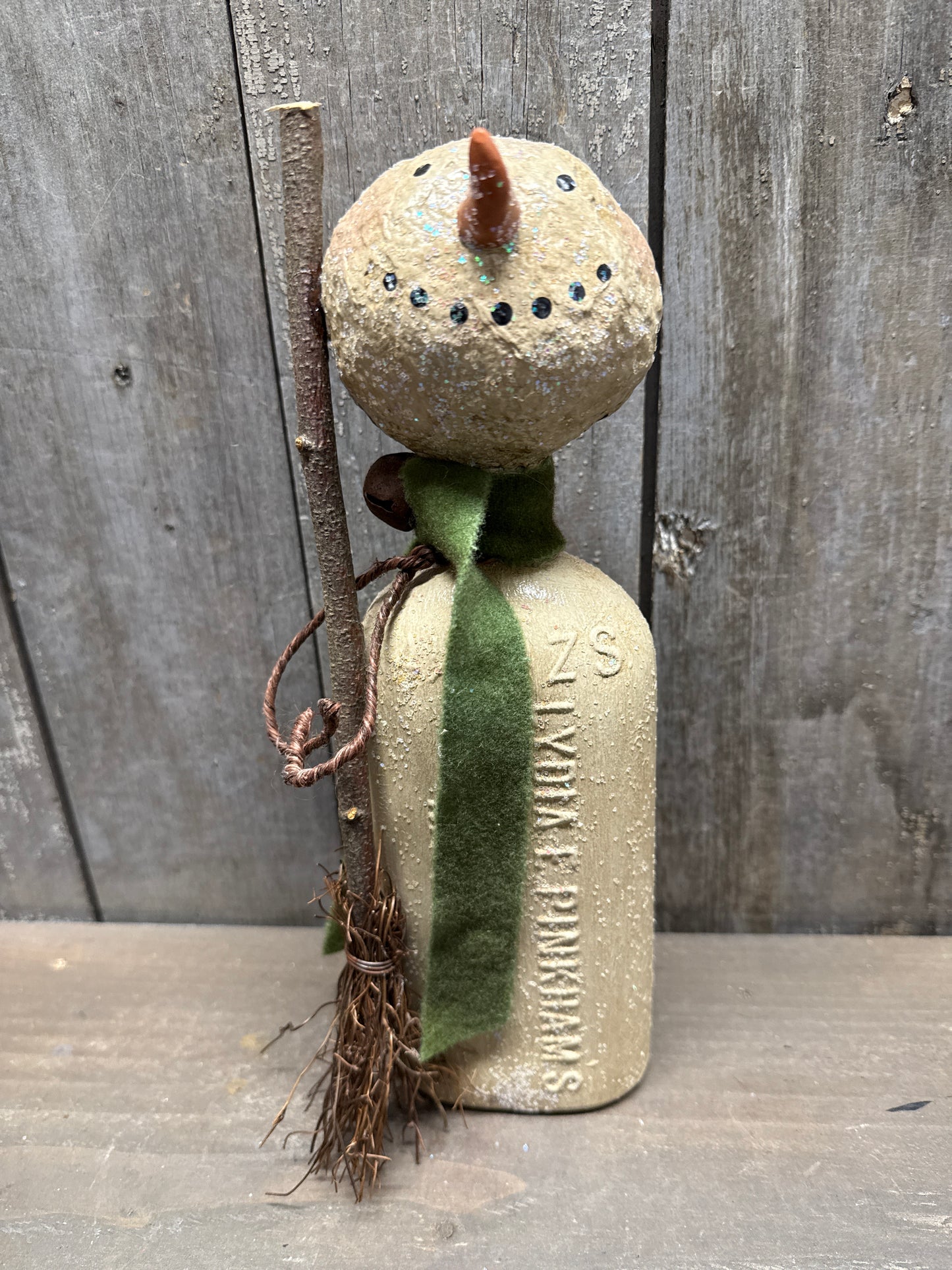 BOTTLE SNOWMAN, Hand Crafted, Assorted