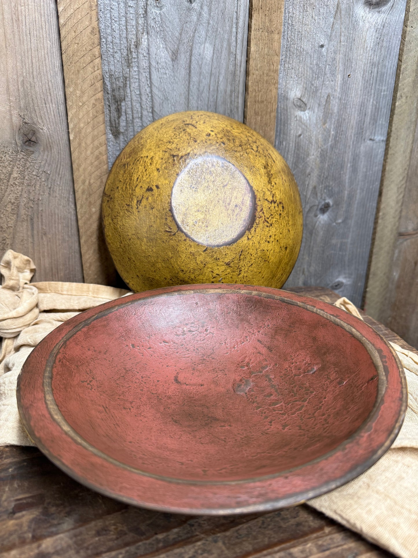 Wooden Bowl, 9" OOA, TEXTURED PAINT