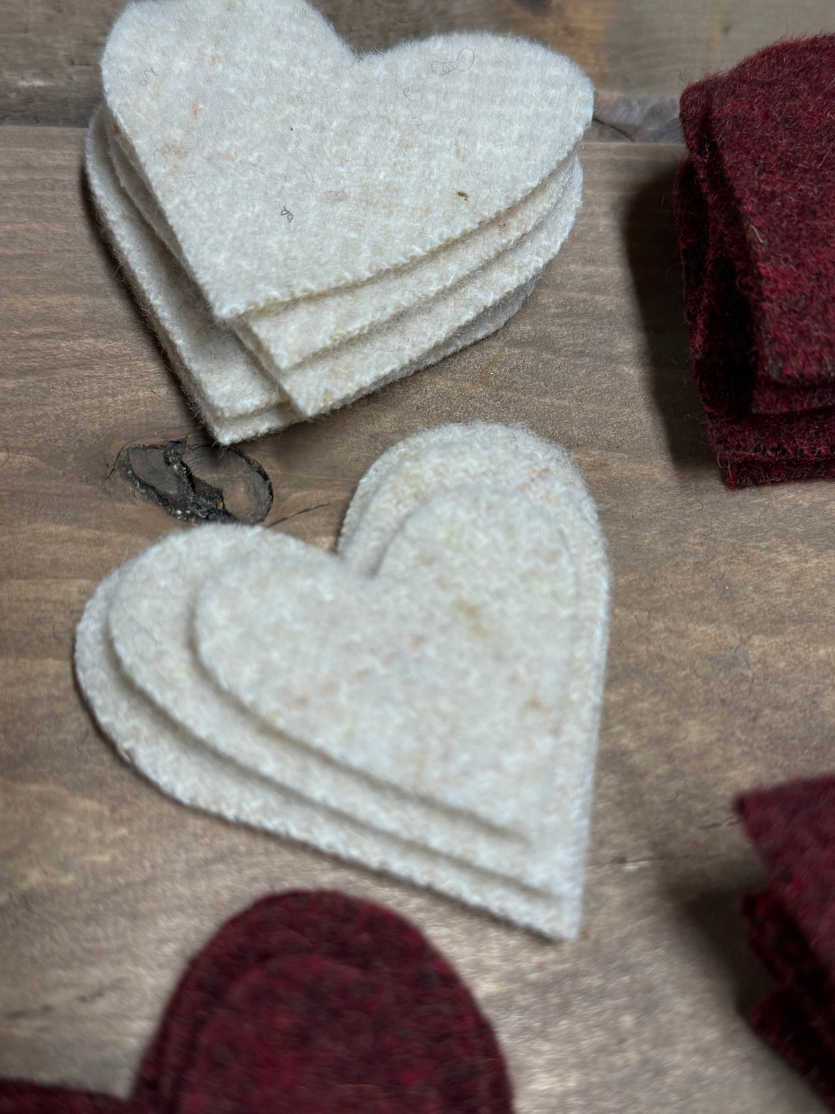 WOOL HEARTS, Assorted Colors