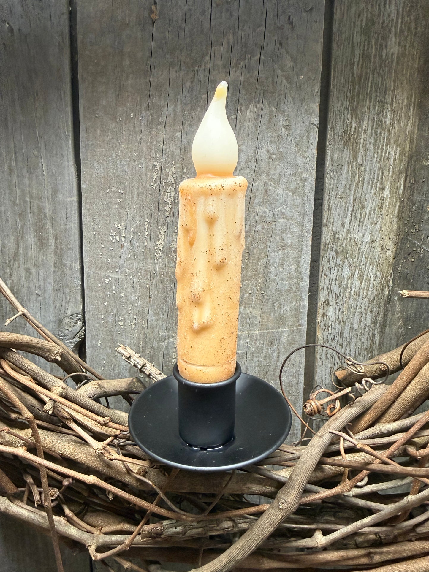 Candle Holder, Taper, BLACK W/SPIKE