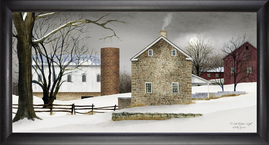 Framed Art, 12X24, A COLD WINTER'S NIGHT