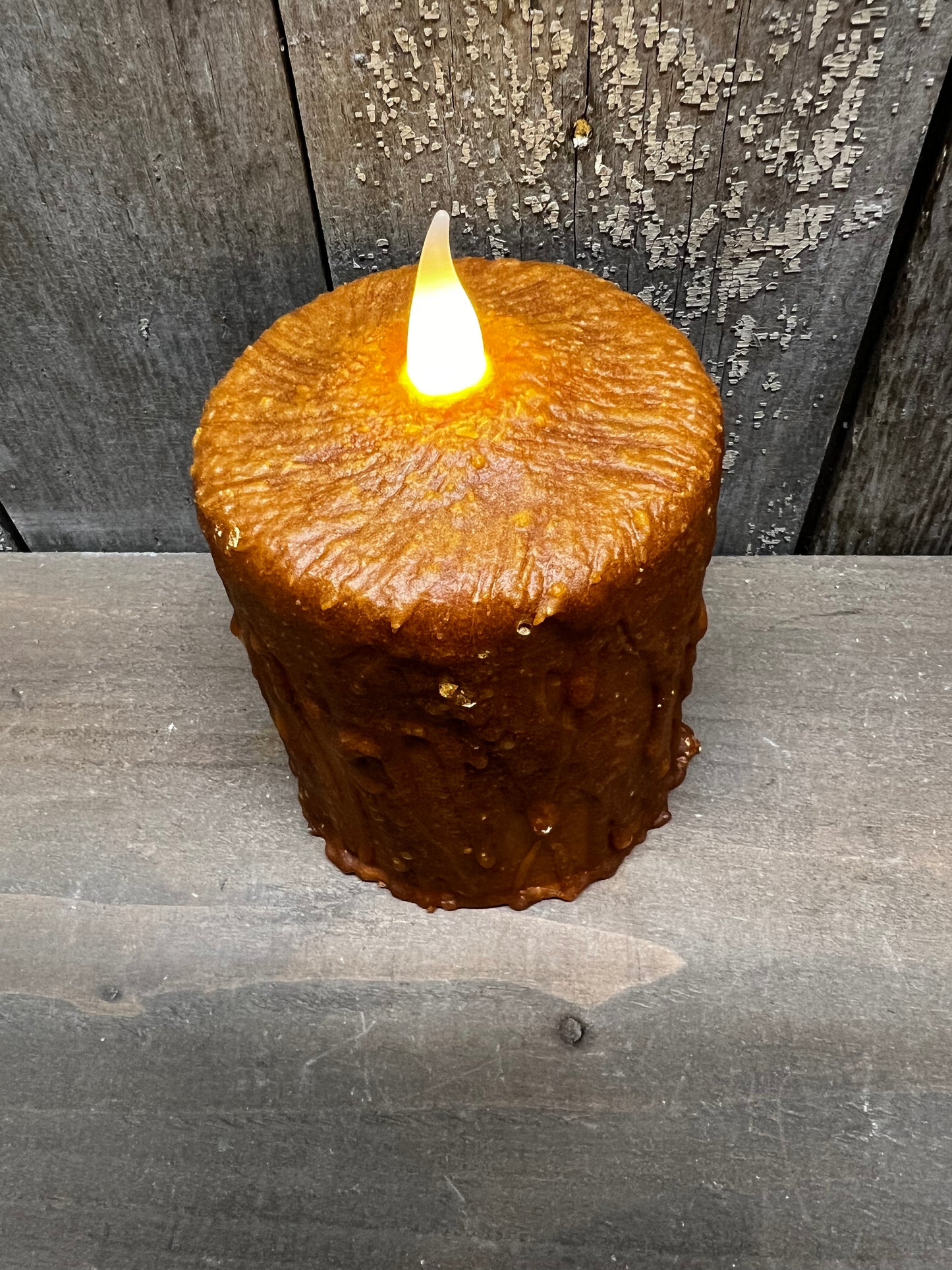 Hand-waxed Candle, BROWN, 4" TIMER