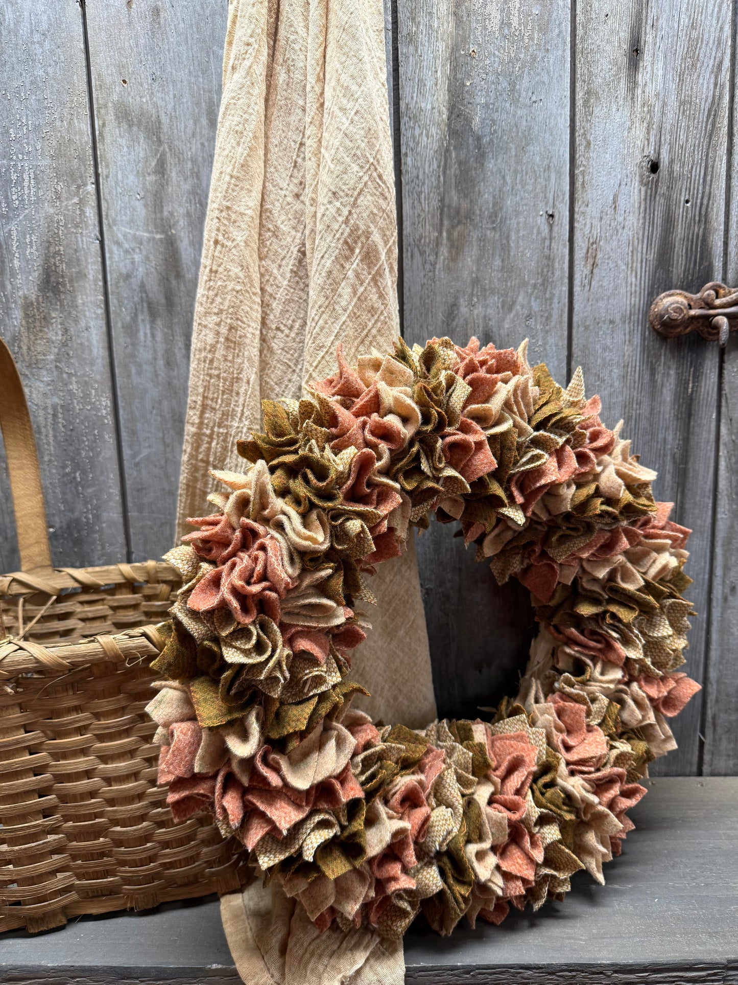 Wooly Wreath, 15”,  FALL SPLENDOR ASSORTED