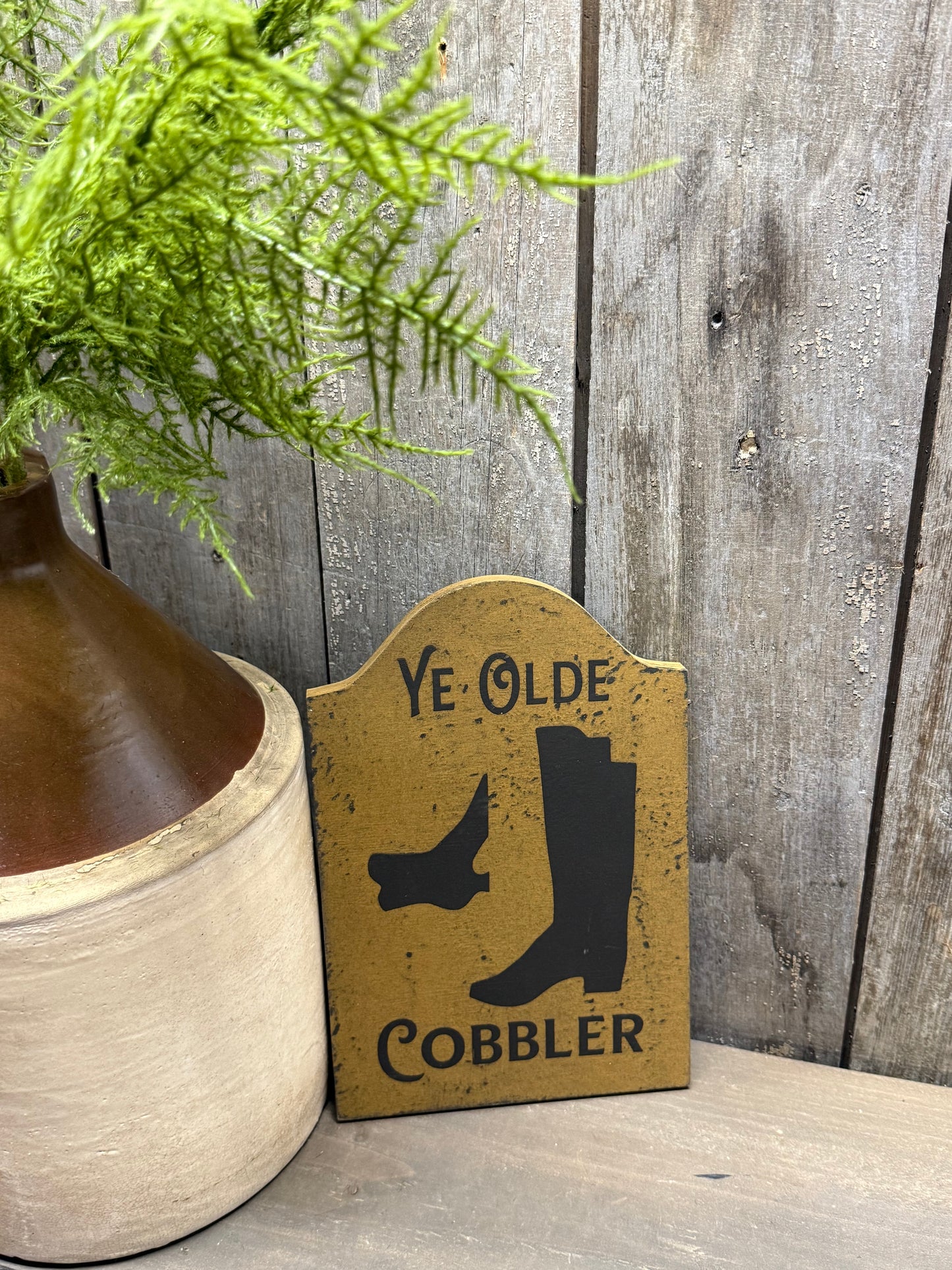 Shelf Sitter, 9"x 6", YE OLDE COBBLER