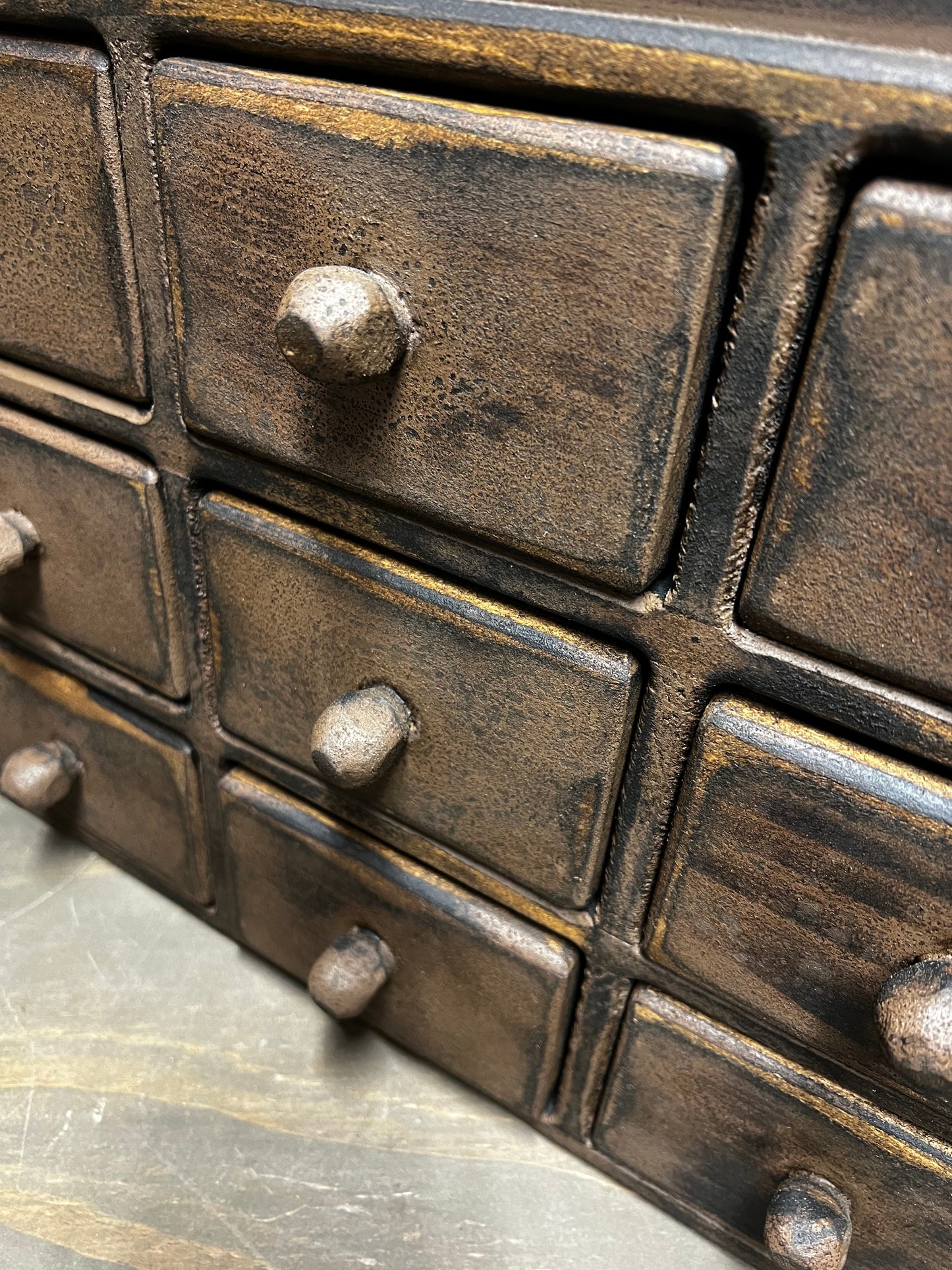 BOWL RACK W/ DRAWERS, 44"