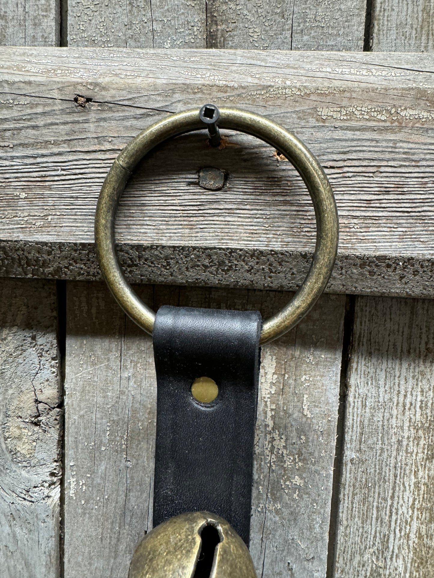 5 Bell Strap, BLACK/ANTIQUE BRASS