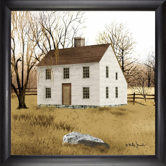 Framed Art, 18x18, NEW ENGLAND SALTBOX 2