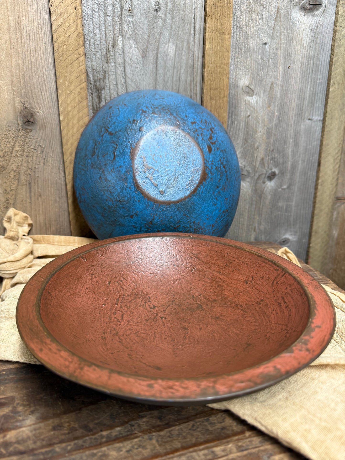 Wooden Bowl, 9" OOA, TEXTURED PAINT