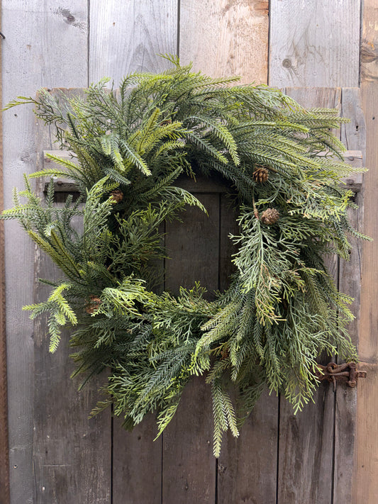 Wreath, 26", MIX PINE/PINECONE