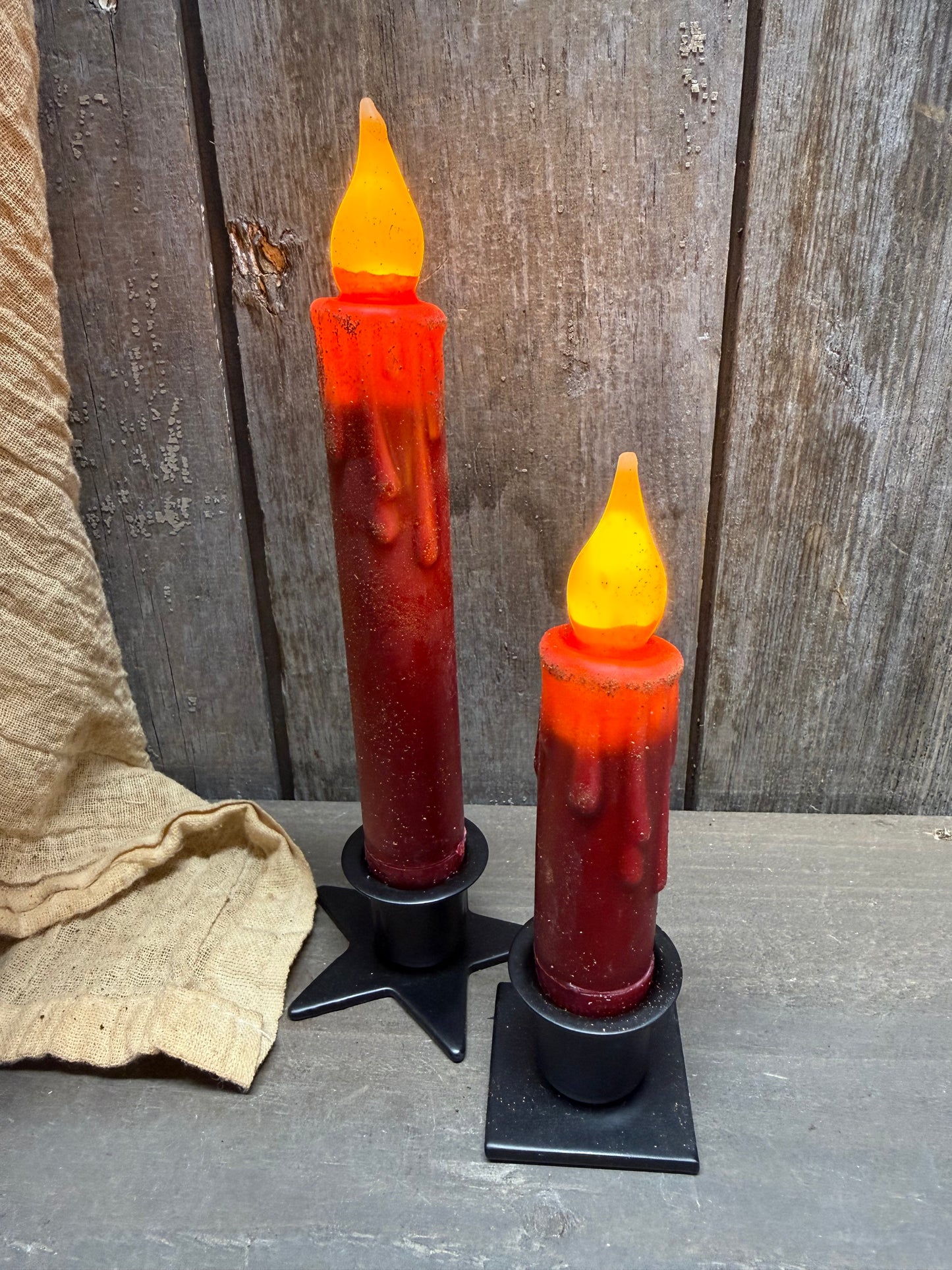 Taper Candle, Wax Dipped, TIMER, PATRIOTIC