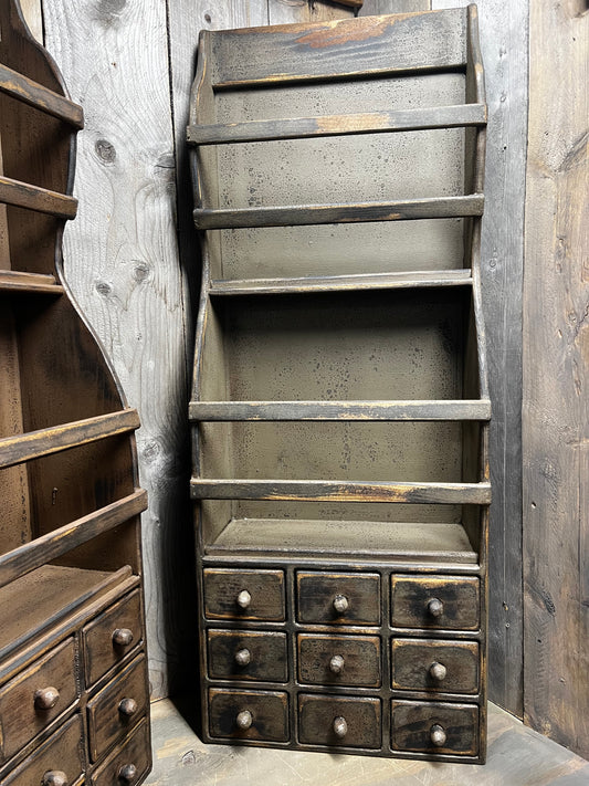 BOWL RACK W/ DRAWERS, 44"