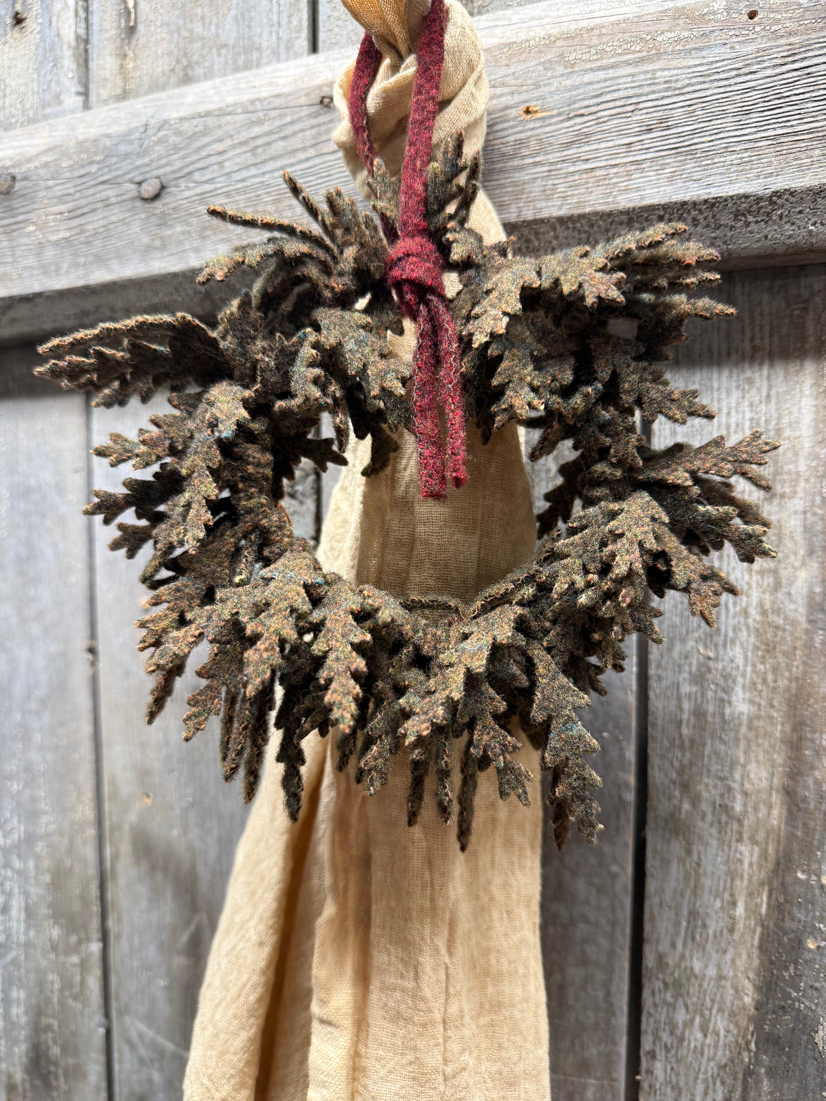 "BALSAM" MINI WREATH, Wool