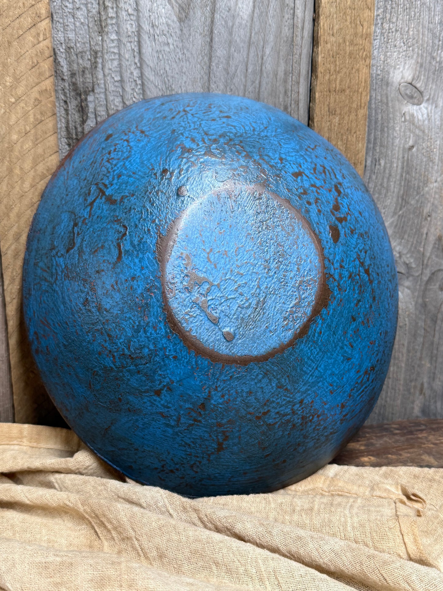 Wooden Bowl, 9" OOA, TEXTURED PAINT