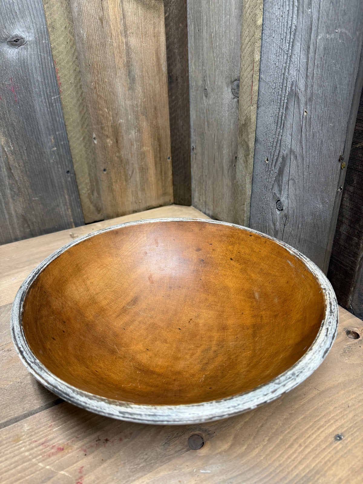 WOODEN BOWL, 11.75", Painted