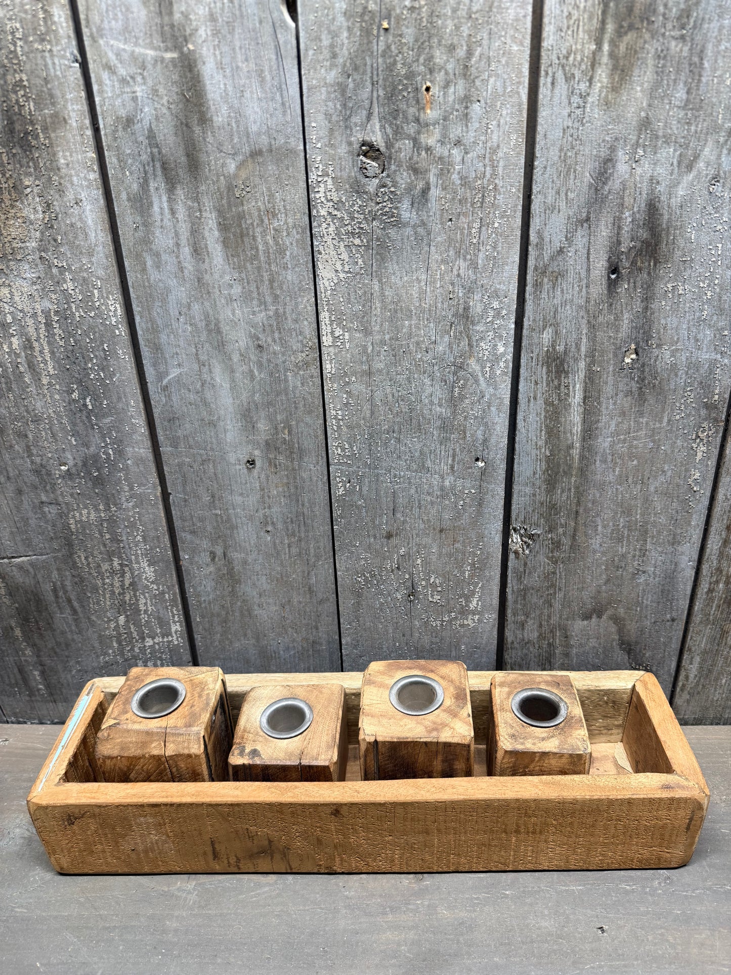 Candle Holder, 15"x 4.25", WOODEN TRAY