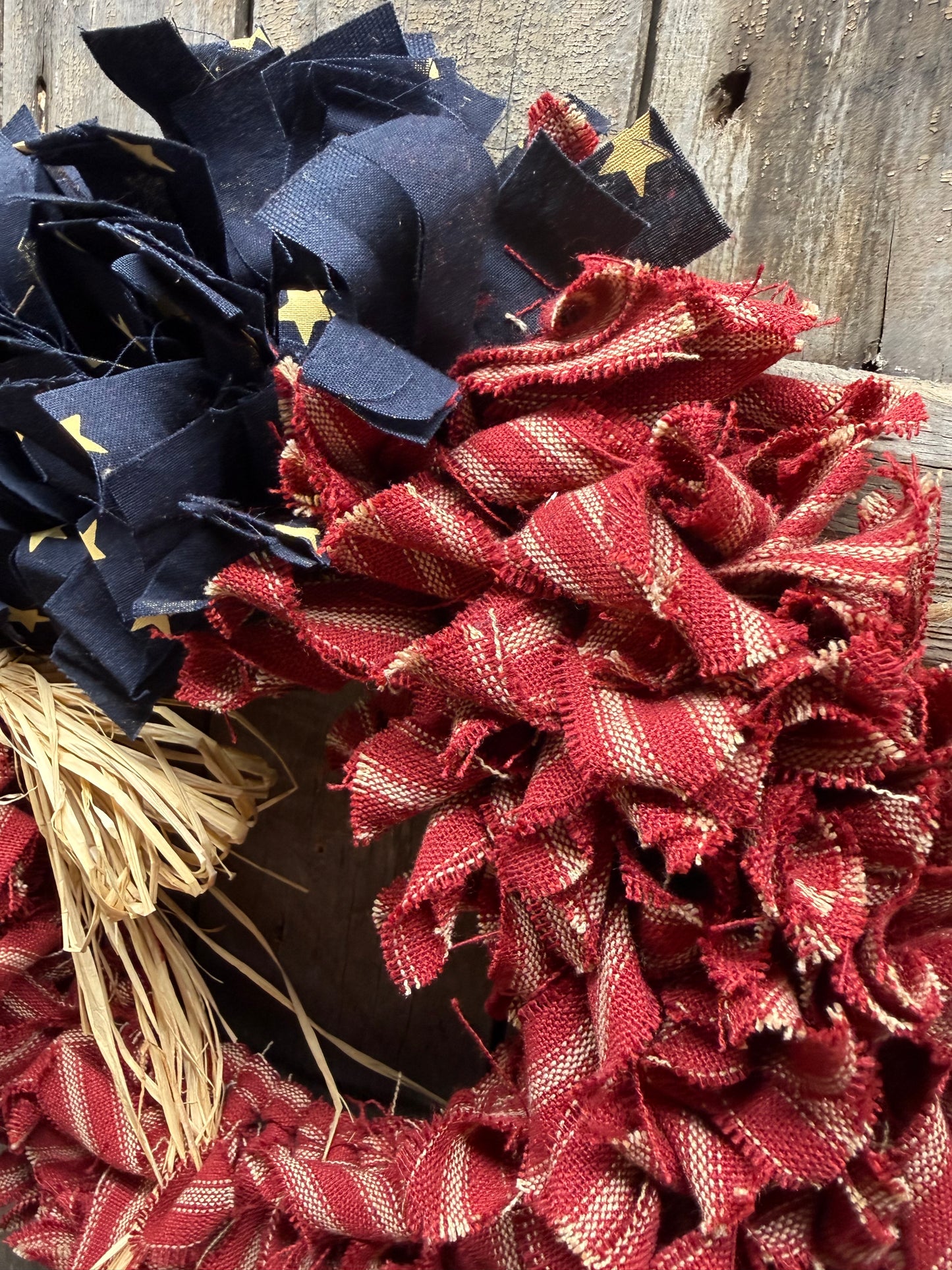 Wreath, 15" Homespun, PATRIOTIC