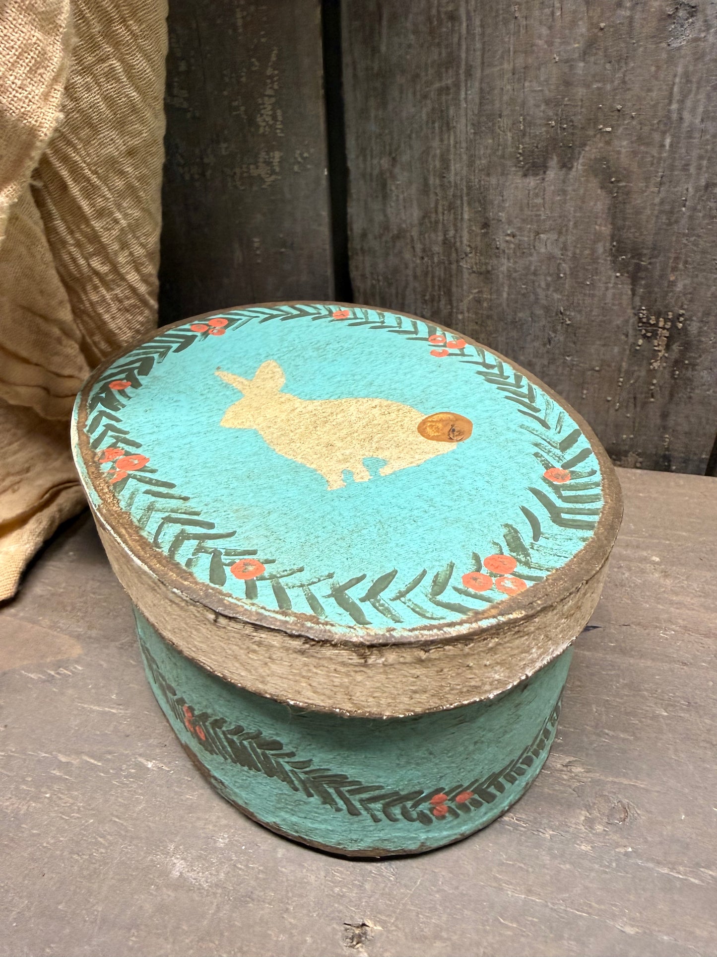 Paper Mache Box, 2 Sizes, WOODLAND RABBIT