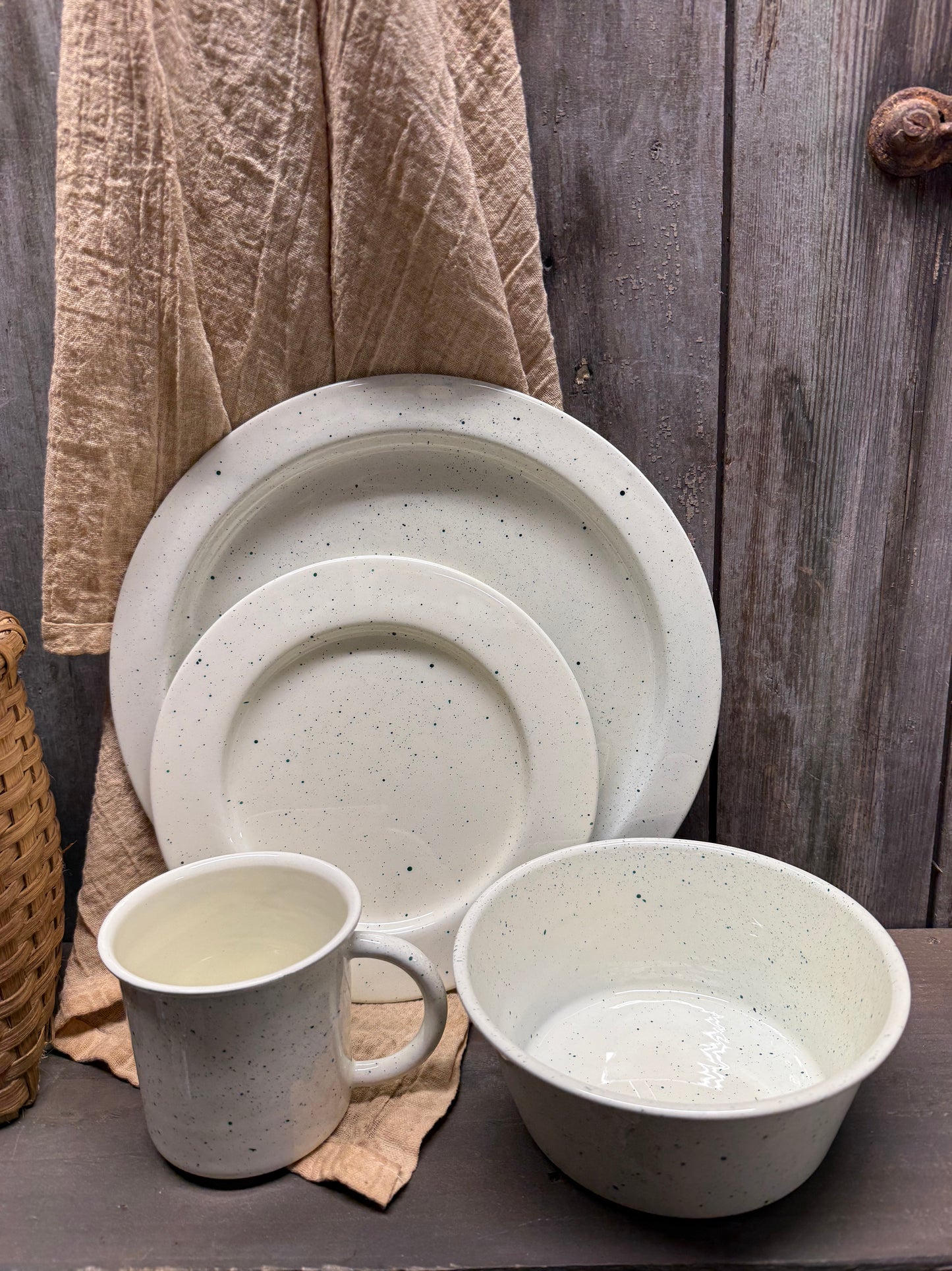 Dishes, Enamel, Set/4. CAMP SPLATTER WEAR