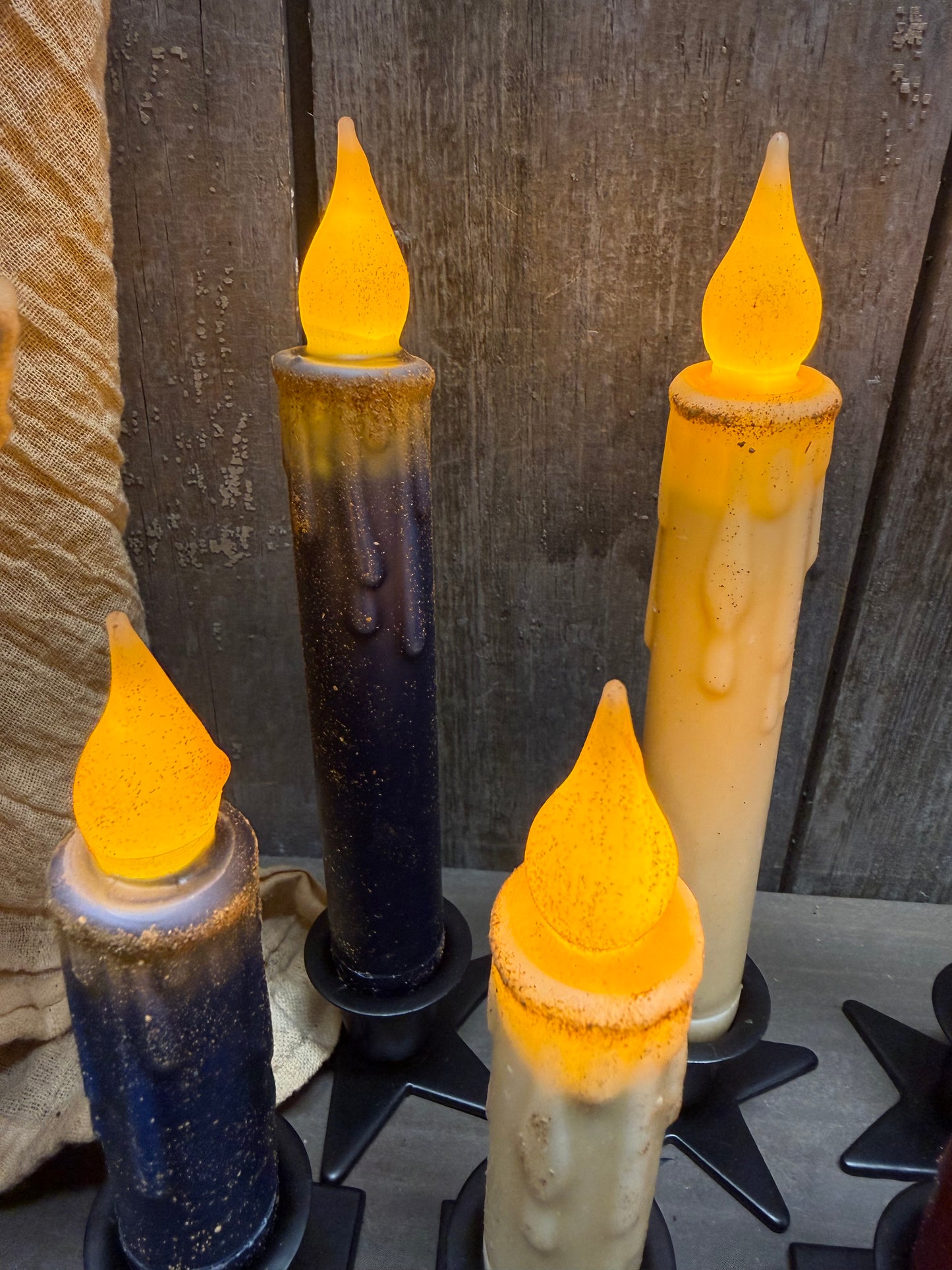 Taper Candle, Wax Dipped, TIMER, PATRIOTIC