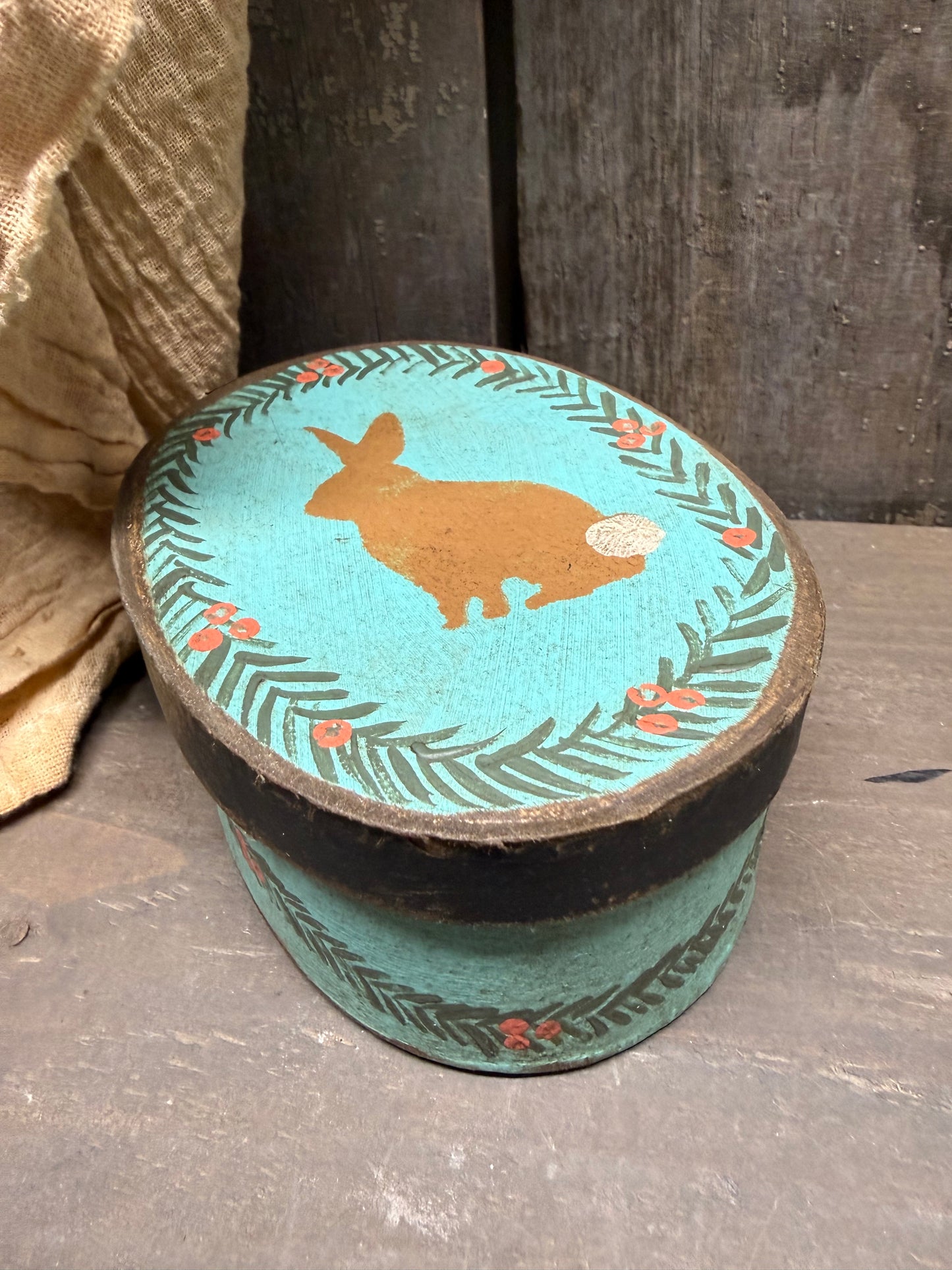 Paper Mache Box, 2 Sizes, WOODLAND RABBIT