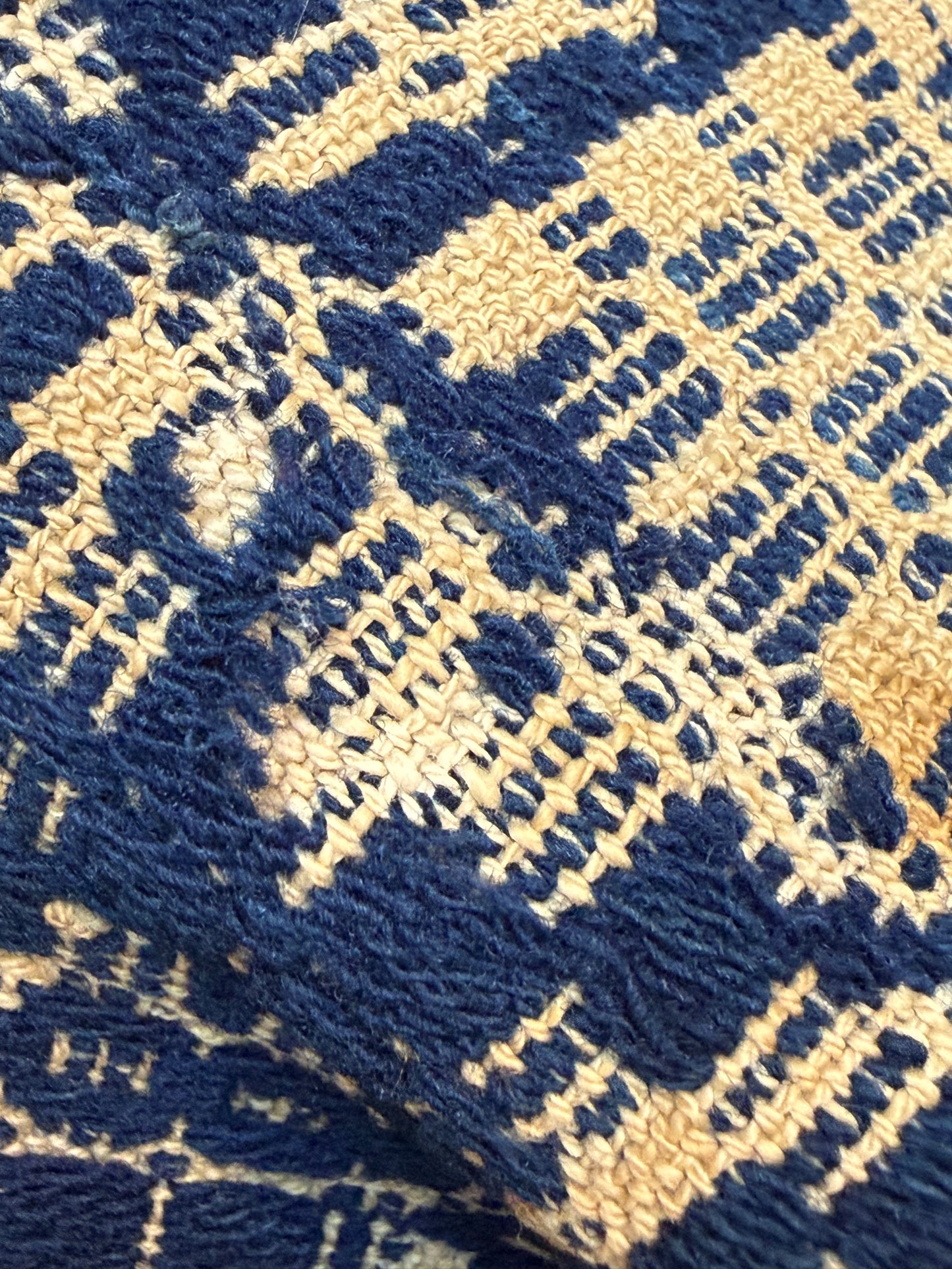 COVERLET, 68"x 92", Navy/Tan