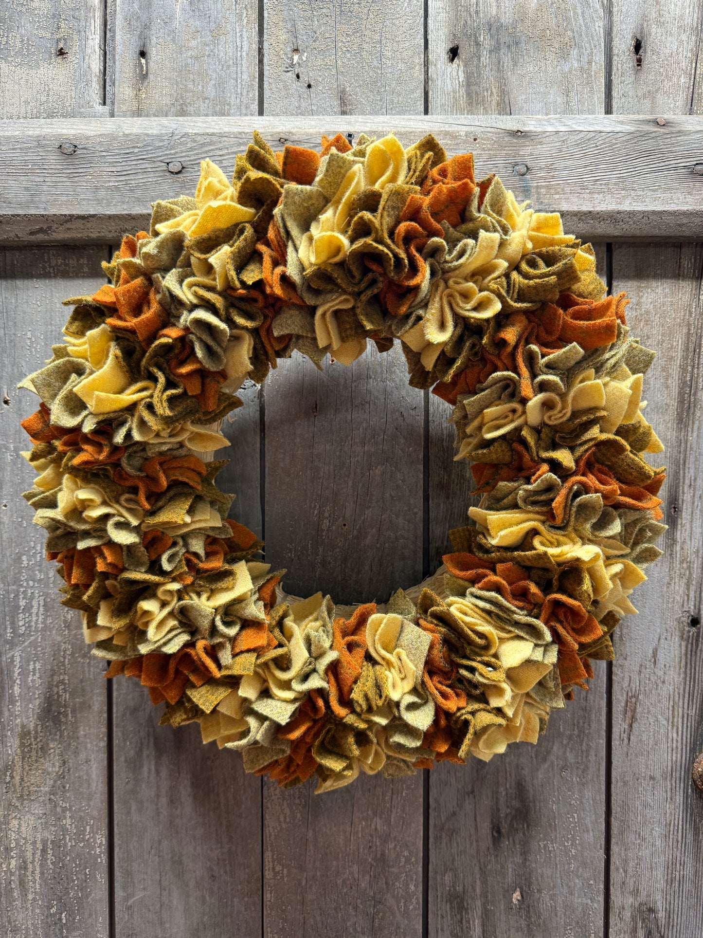 Wooly Wreath, 15”,  FALL SPLENDOR ASSORTED
