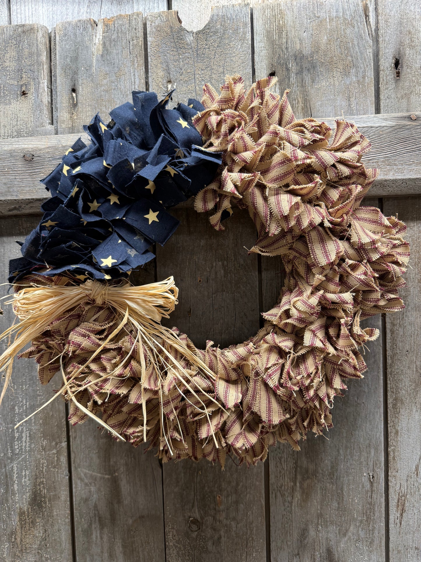 Wreath, 15" Homespun, PATRIOTIC