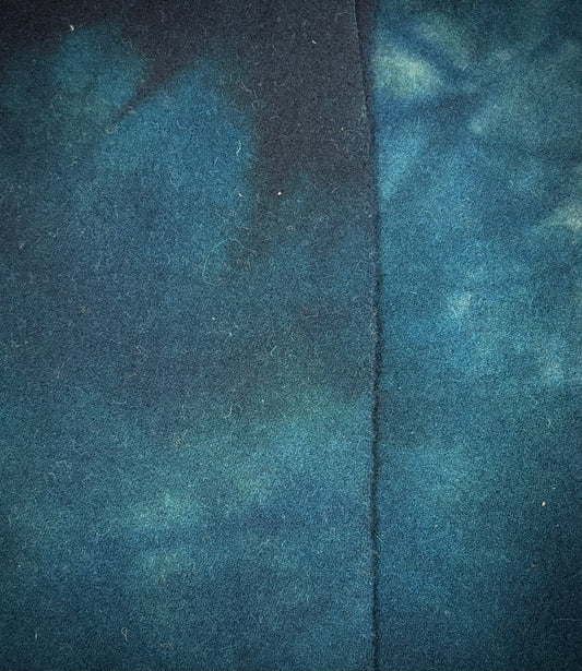 Hand Dyed Wool, 11.5” x 33”, DEEP OCEAN