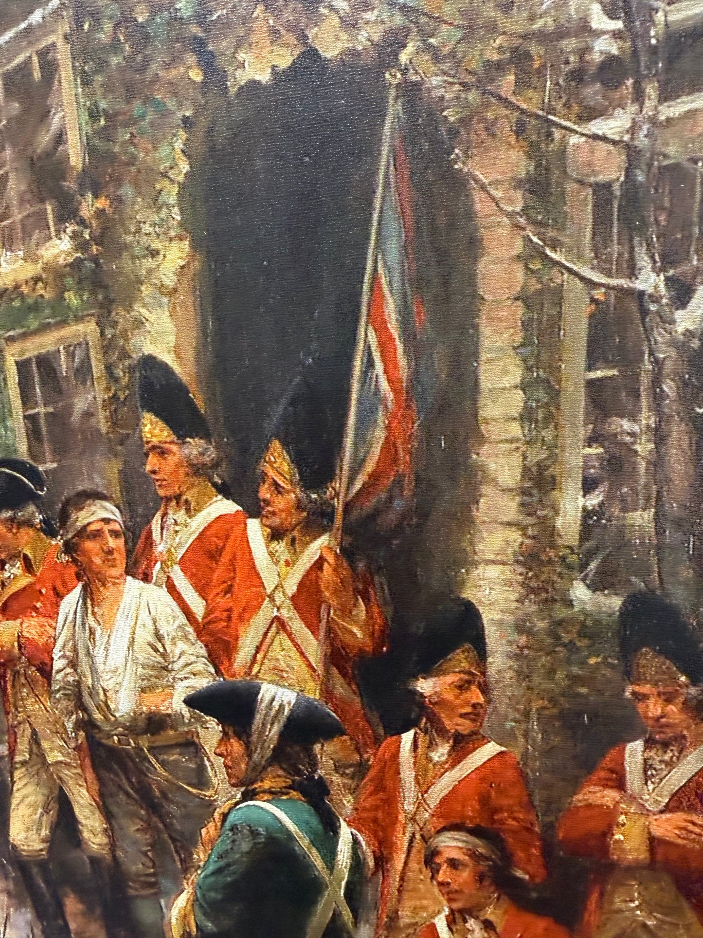 Framed Art, 22X28, GEORGE WASHINGTON IN FRONT OF NASSAU HALL